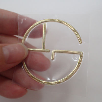 Custom Logo 3D Shiny Gold Silver PVC Silicone Heat Transfer Labels for Garment and Bags