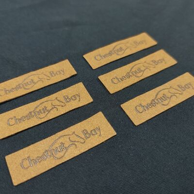 Custom Garment Accessories Suede Microfiber PU Leather Label With Debossed Logo for Shoes Clothes Bags