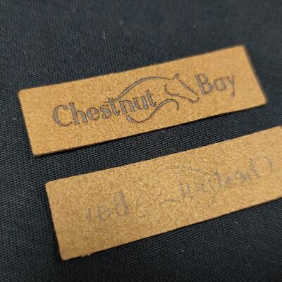 Custom Garment Accessories Suede Microfiber PU Leather Label With Debossed Logo for Shoes Clothes Bags