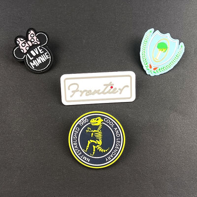 Design 3D Logo Patches Custom Embossed Motif Rubber  Patch Pvc Badges for Sewing Clothing