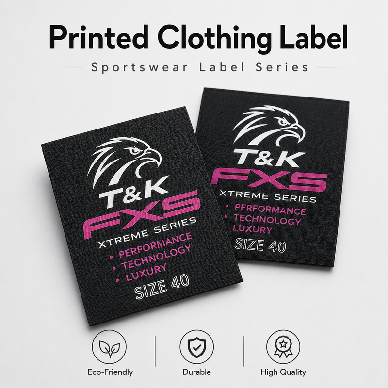 Eco Friendly Printing Technics Clothing Tags Labels For Sportswear