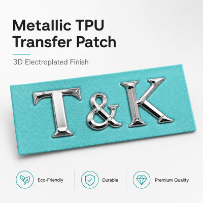 برچسب انتقال گرما TPU سفارشی پیچ های انتقال 3D نشان های فلزی ضد آب مناسب برای لباس کیف کفش های ماندگار آسان برای اعمال